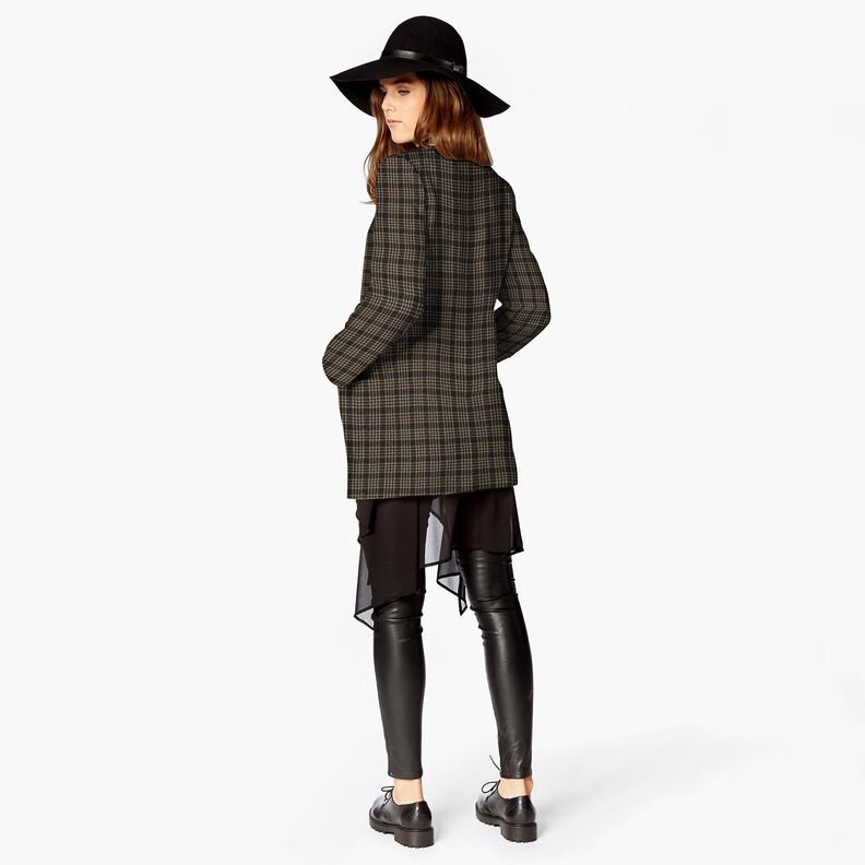 Maille pour manteau stretch à carreaux – noir/beige, image number 6