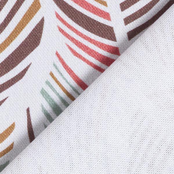 Tissu de décoration Semi-panama motif de feuilles – marron,  image number 4
