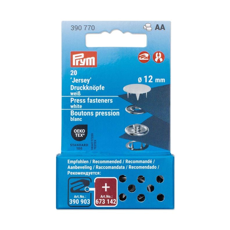 Boutons pression en jersey [12 mm] | Prym – blanc,  image number 3