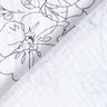 Tissu double gaze de coton Prairie fleurie peinte – blanc/noir,  thumbnail number 4