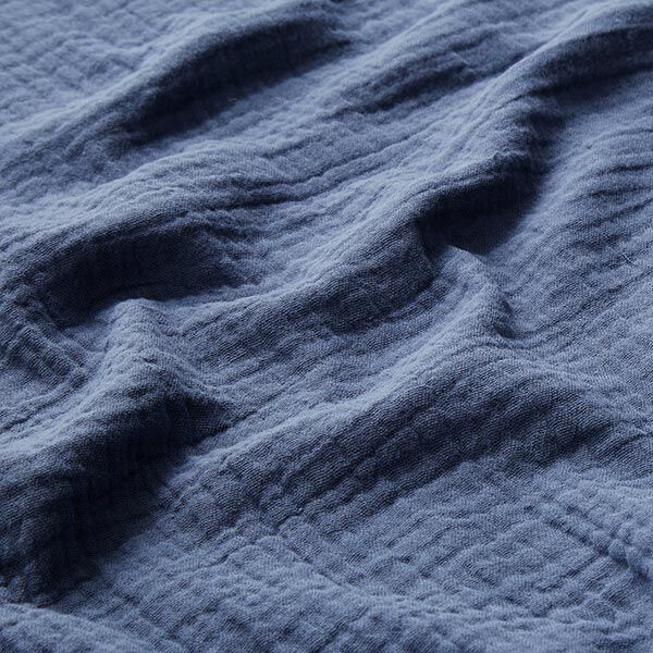 GOTS Tissu double gaze de coton | Tula – bleu jean,  image number 3