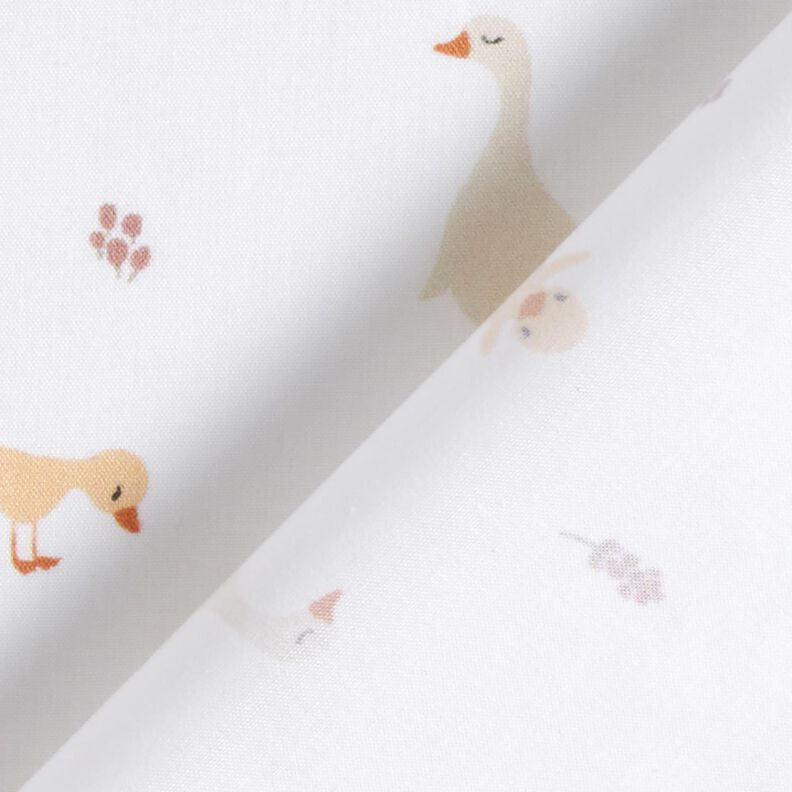 GOTS Popeline coton Oies et poussins mignons | Poppy Fabrics – blanc,  image number 4