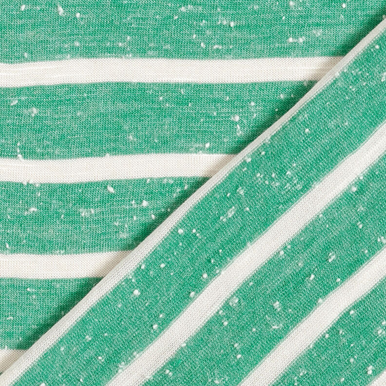 Jersey viscose Rayures horizontales – vert émeraude/blanc,  image number 4