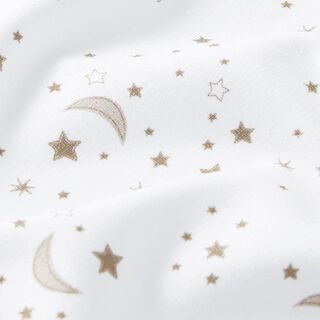 Jersey de coton bio Lune et étoiles Impression numérique – écru, 