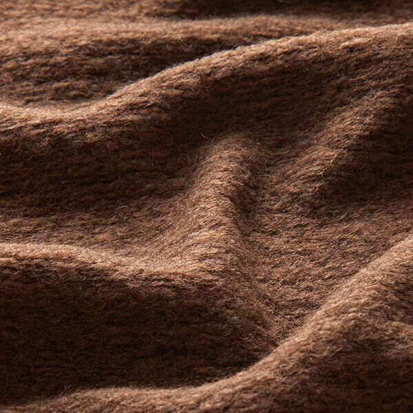 Maille pour manteau en laine mélangée chinée – chocolat,  image number 2