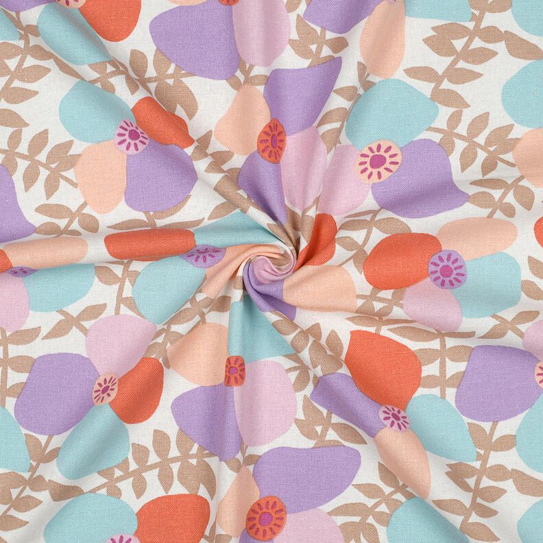 Mélange viscose lin Lema Poppies | Nerida Hansen – écru/eucalyptus,  image number 3