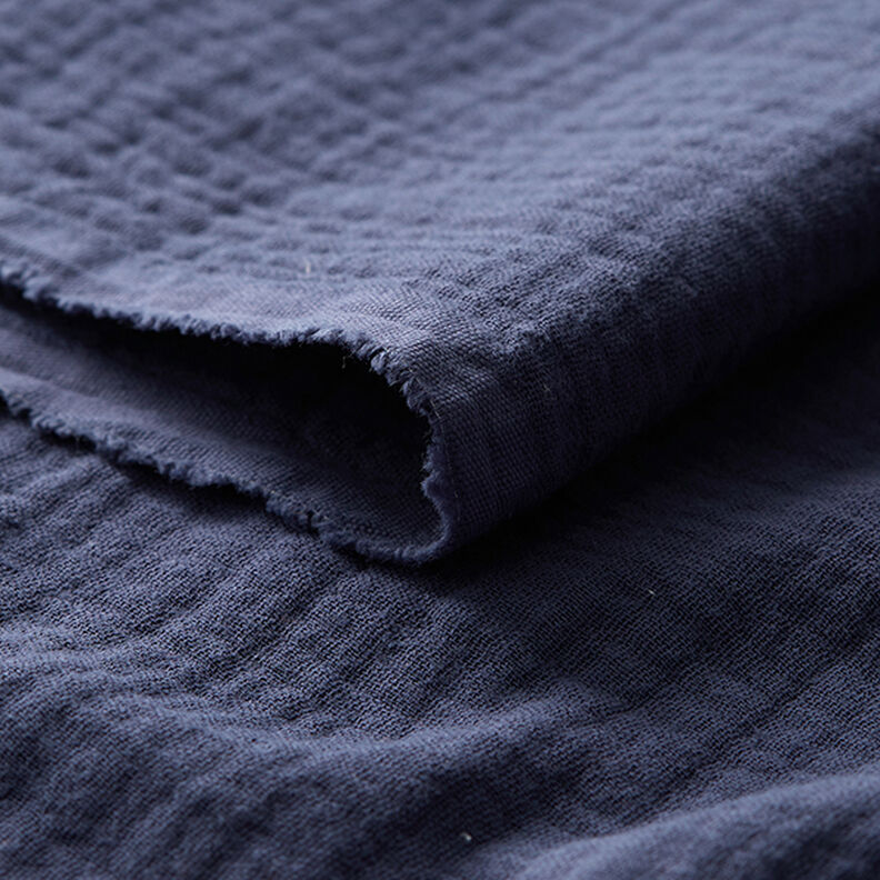 Tissu double gaze de coton – bleu jean,  image number 5