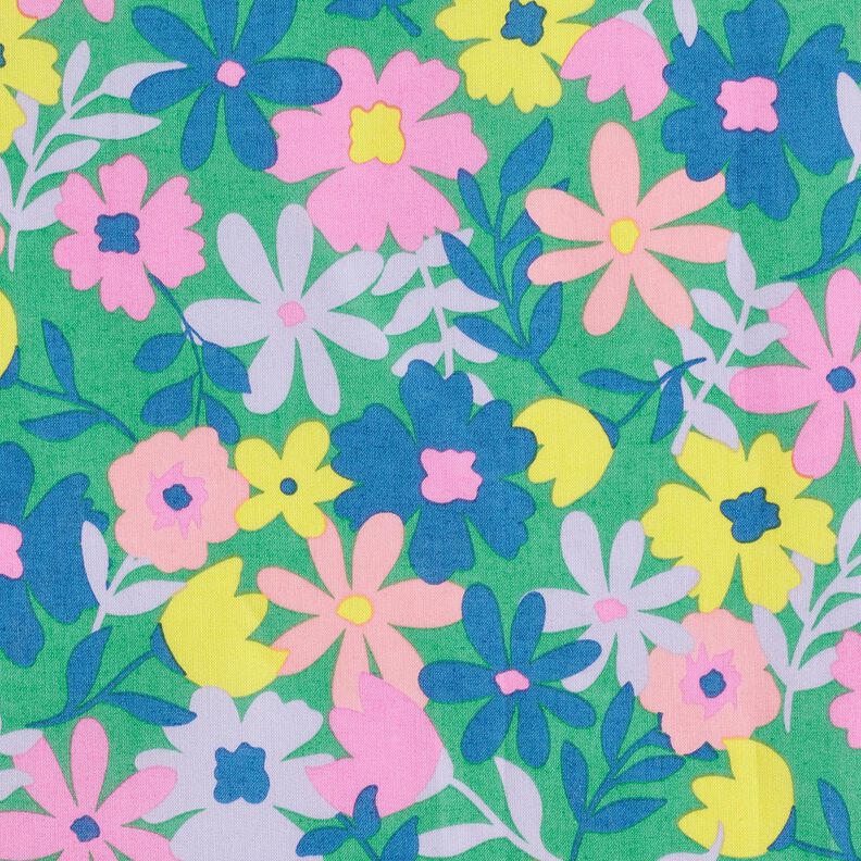 Coton enduit Pastellblumen | Poppy Fabrics – vert herbe/rose,  image number 7