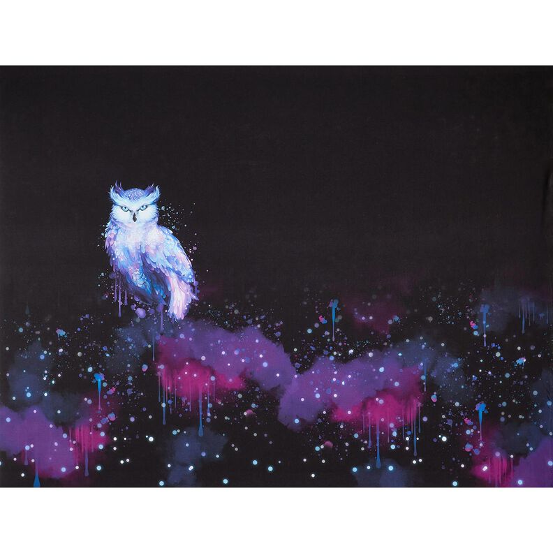 Jersey coton Papillon nocturne Panel | Glitzerpüppi – noir/raisin, image number 5