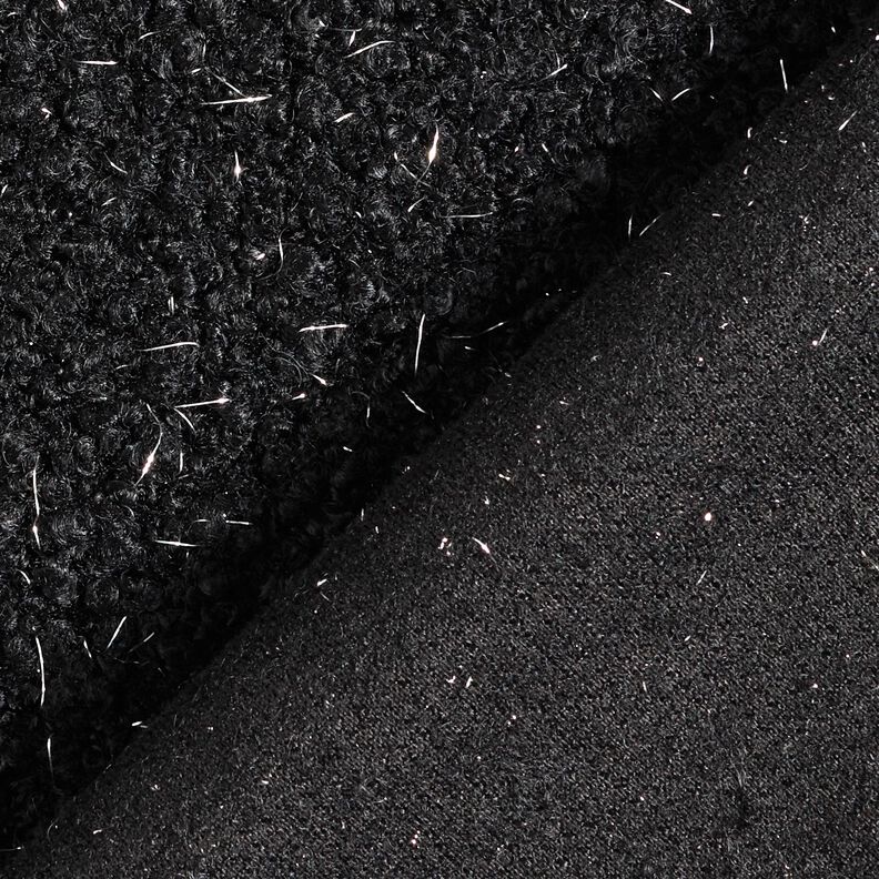 Tricot Bouclé Fils brillants – noir, image number 4