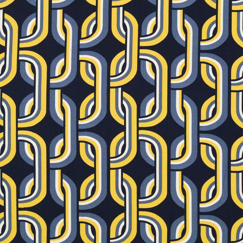 Tissu de viscose Motif de chaîne – bleu marine, image number 1