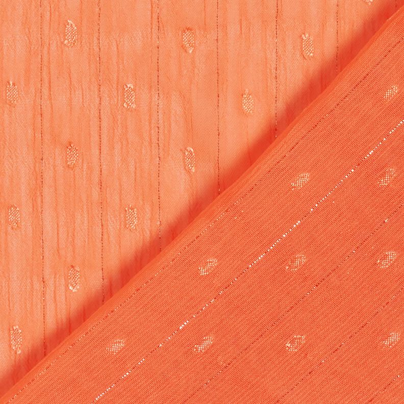 Mousseline Dobby métallisée à fines rayures – orange pêche/argent métallisé, image number 4