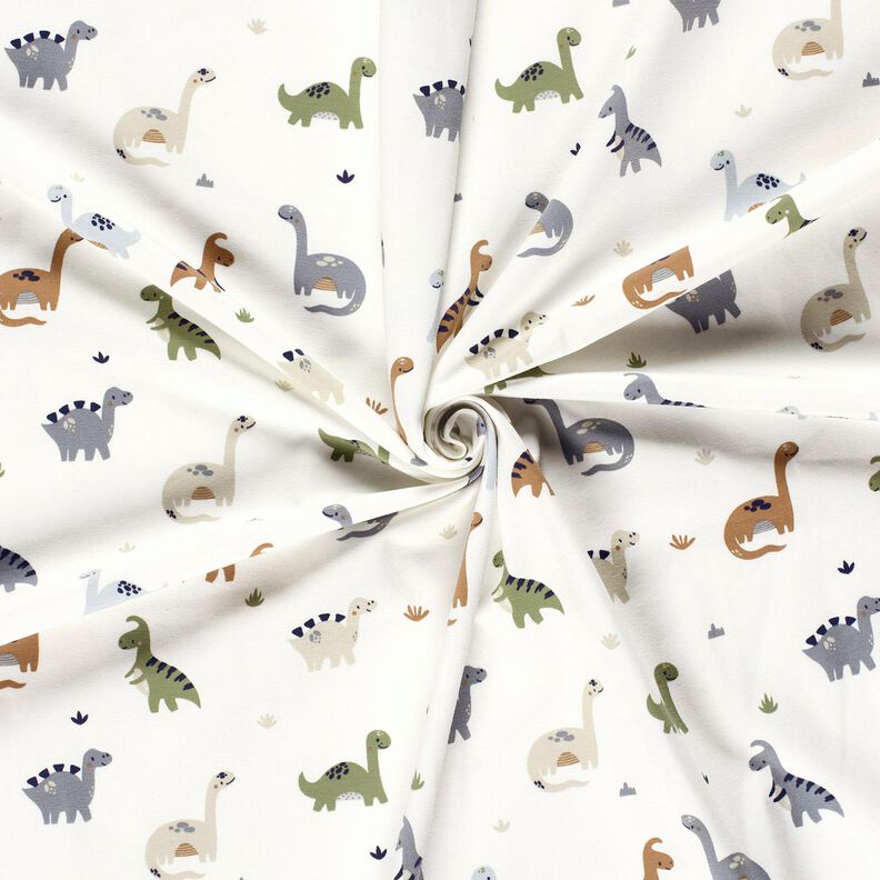 Jersey coton Dinosaures joyeux – ivoire/roseau,  image number 3