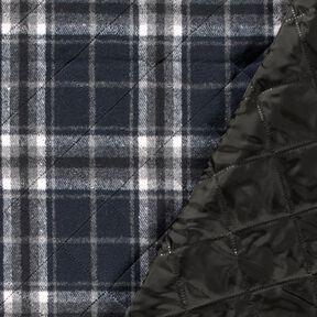Tissu matelassé à carreaux – bleu nuit/gris pierre, 