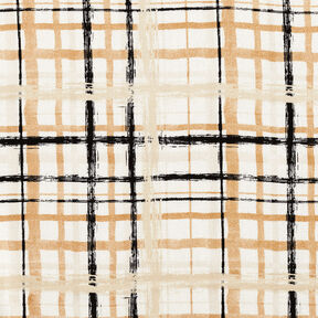 Lin-viscose mélangés à carreaux abstraits – nature/beige, 