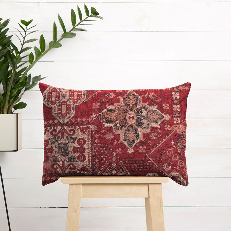 Tissu de décoration Semi-panama Tapis Kilim – carmin,  image number 8