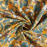 Tissu viscose mer de fleurs abstraite – sapin bleu/jaune curry,  thumbnail number 3
