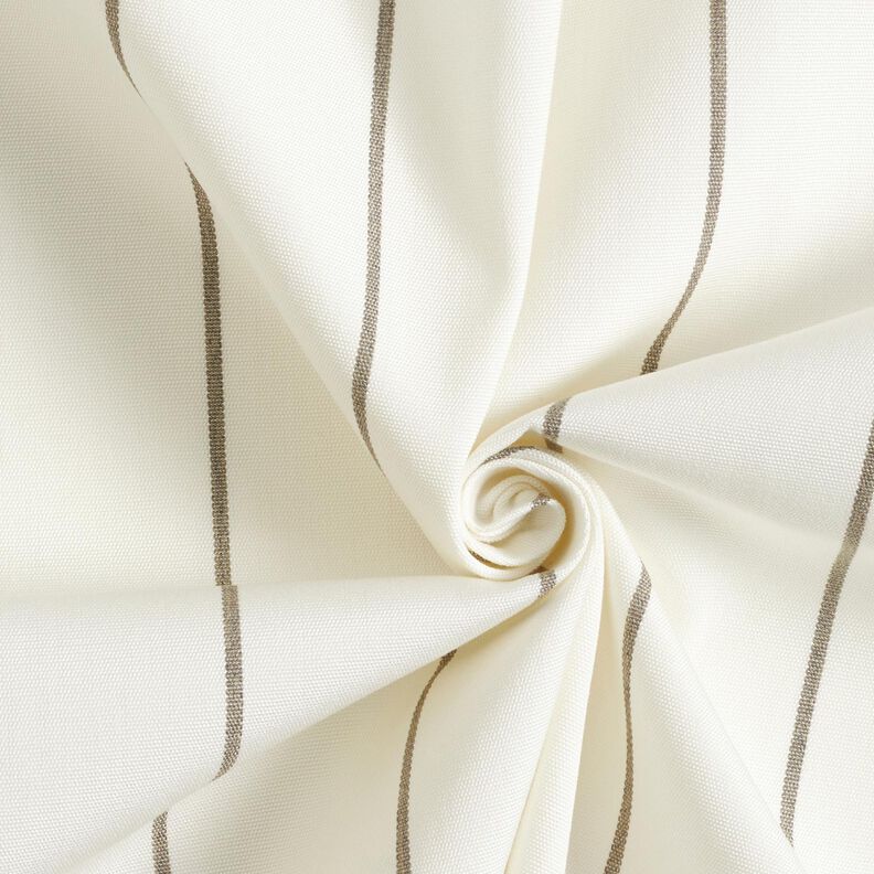 Tissu d’extérieur Canvas Rayures fines – blanc/gris clair,  image number 3