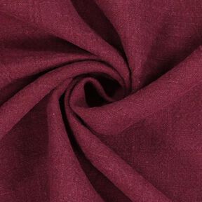 Tissu de Ramie–Mix stonewashed, qualité lourde – rouge bordeaux, 
