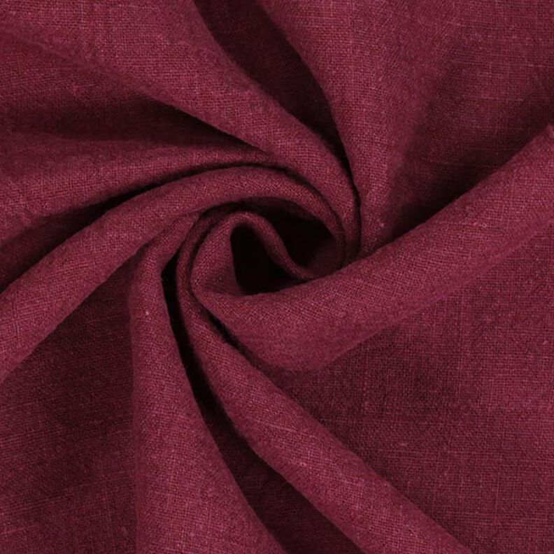 Tissu de Ramie–Mix stonewashed, qualité lourde – rouge bordeaux,  image number 2