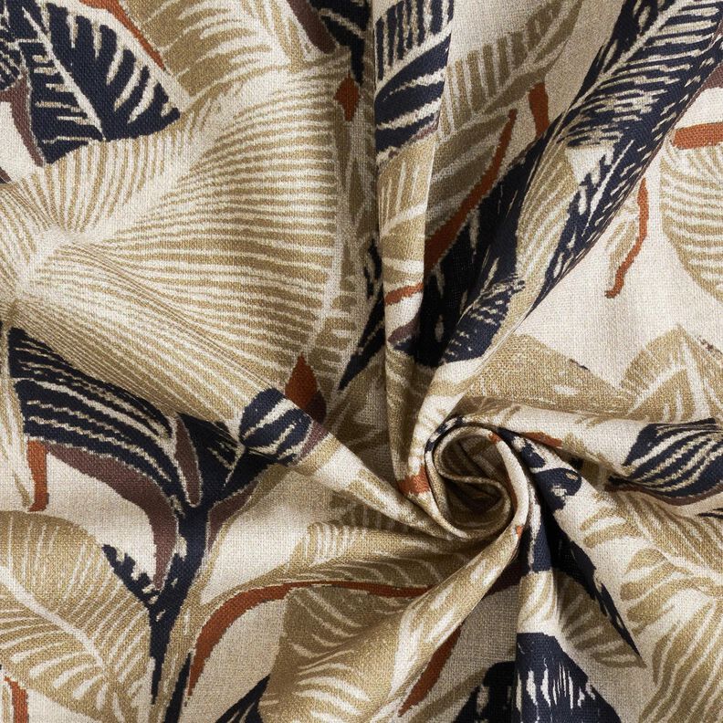Tissu de décoration Semi-panama Feuilles entrelacées – nature/kaki clair, image number 3