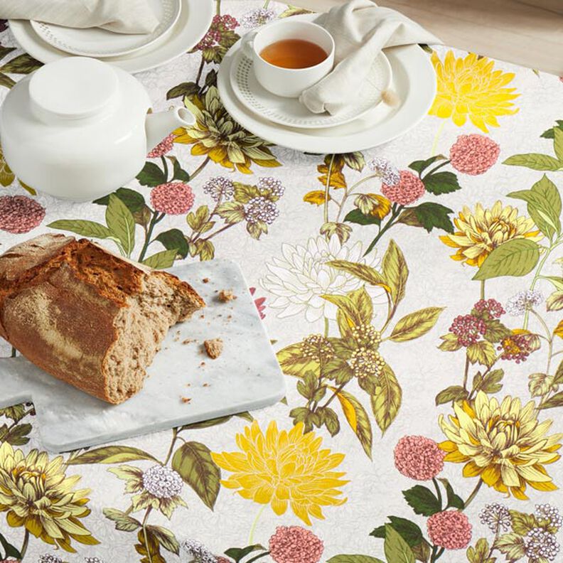 Tissu de décoration panama imprimé floral – gris brume,  image number 8