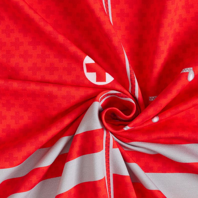 French Terry Panel Médecin urgentiste d’un jour | Stoff&Liebe – rouge/argent,  image number 3