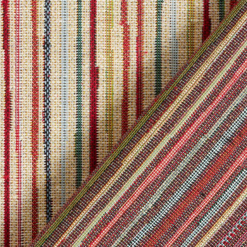 Tissu de décoration Gobelin Rayures colorées – beige clair/carmin,  image number 4