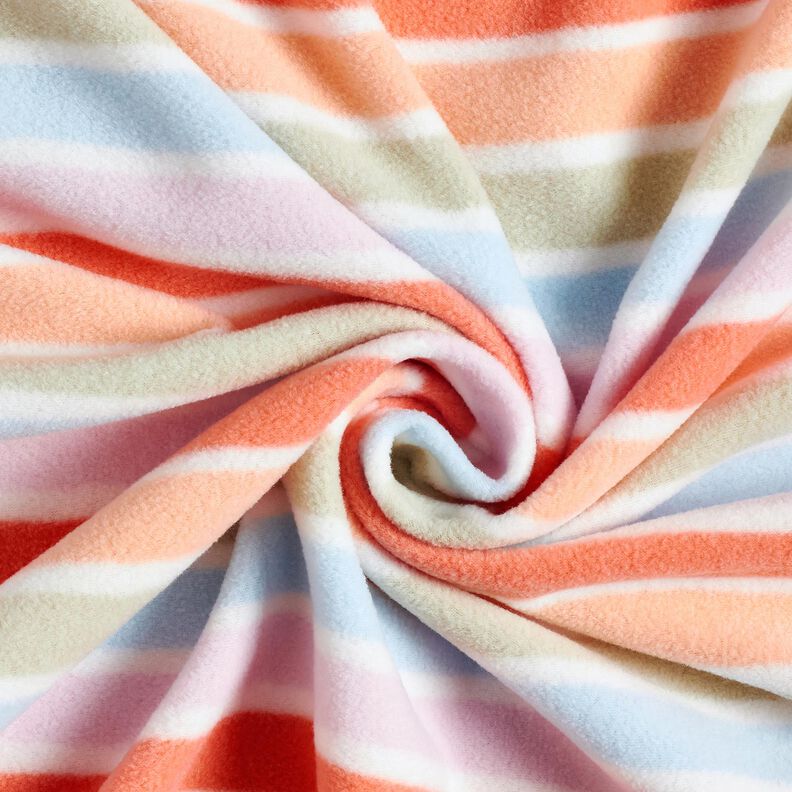 Polaire anti-boulochage rayures colorées – blanc,  image number 3