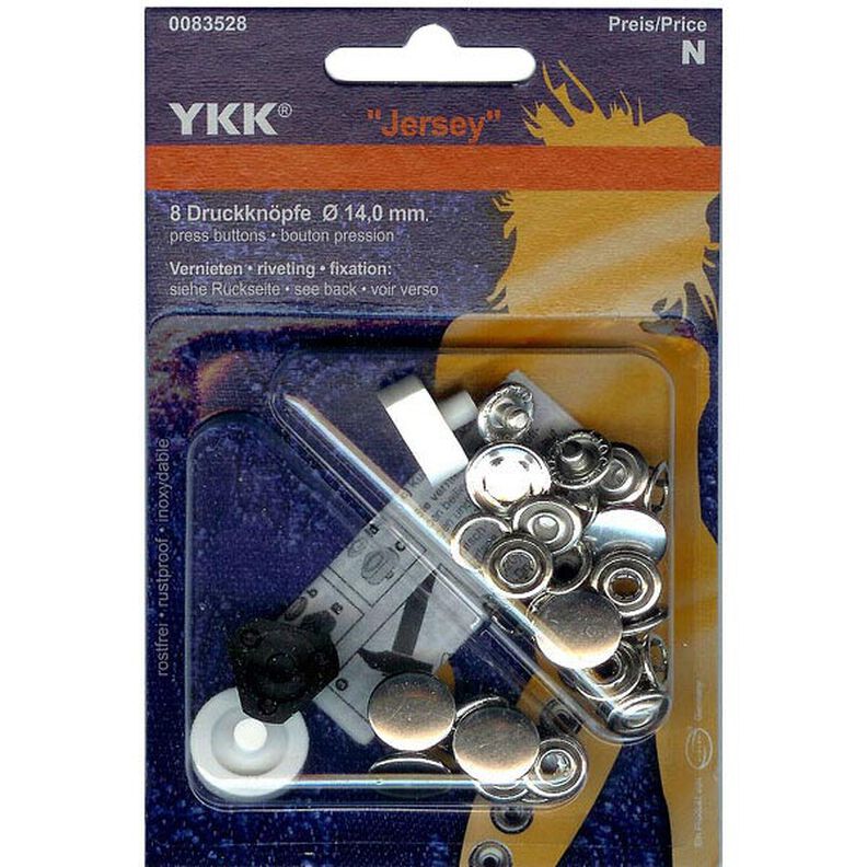 Bouton-pression sans couture Jersey 7 – argent | YKK,  image number 1