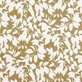 Tissu de d&eacute;coration Panama Silhouettes de feuilles &ndash; cr&egrave;me/olive clair, 