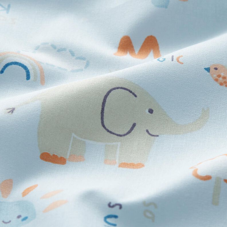 Tissu en coton Éléphant projetant de l’eau – bleu argenté,  image number 2
