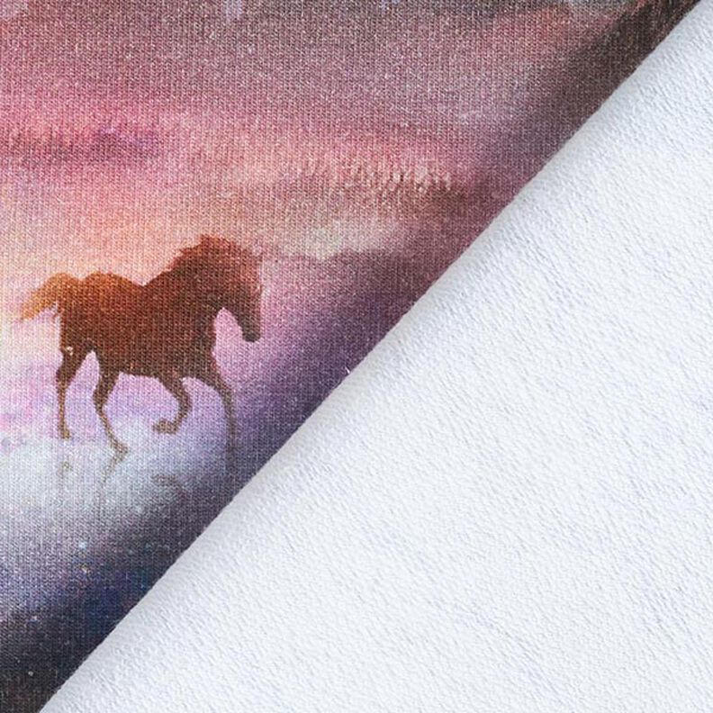 French Terry Sweat d’été Chevaux mystiques Impression numérique – violet pastel, image number 5