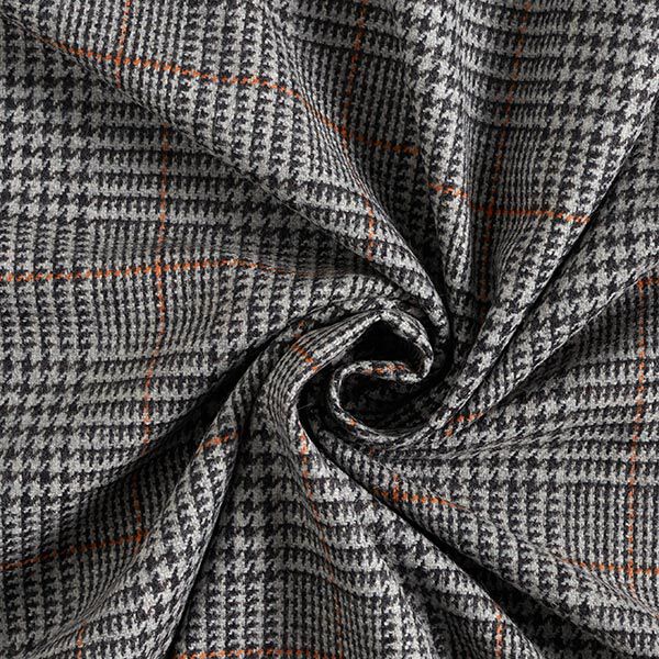 Drap de laine Prince de Galles – gris foncé/orange,  image number 5