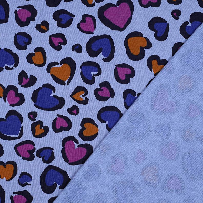 Sweatshirt gratté Cœurs multicolores | Poppy Fabrics – bleu acier,  image number 4