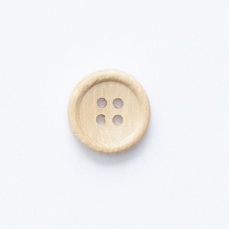 Bouton en bois 4 trous – beige,  image number 1