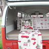Tissu de décoration Gobelin VW Bulli – nature/rouge,  thumbnail number 7