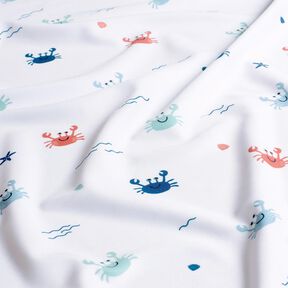 Tissus pour maillot de bain UPF50 Crabes joyeux – blanc/homard, 