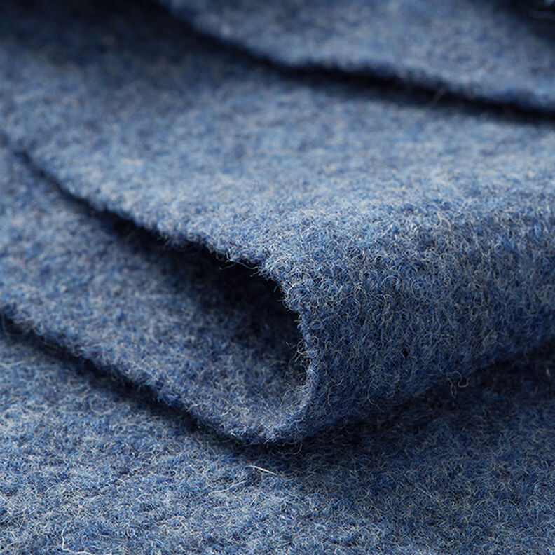 Loden de laine foulé Chiné – bleu jean,  image number 4