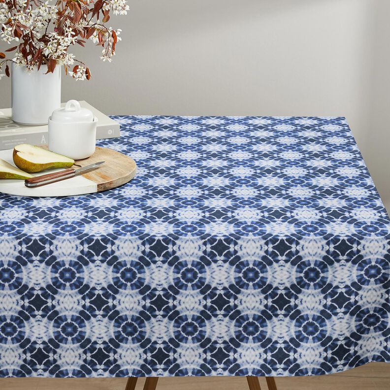 Tissu de décoration Canvas Batik-Kreise – indigo/blanc, image number 8