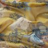 Chiffon plissé fleurs peintes – jaune olive,  thumbnail number 2