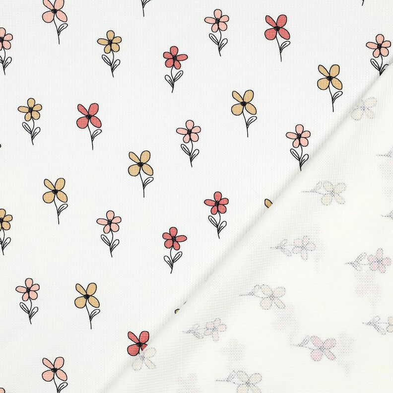 Jersey gaufré Fleurs | Poppy Fabrics – ivoire/abricot, image number 4