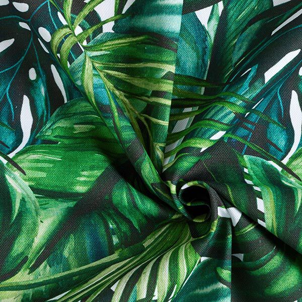 Tissu décoratif Semi-panama Feuilles de palmier – vert,  image number 3