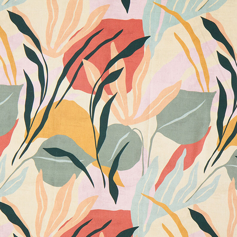 Tissu de décoration Semi-panama Plantes abstraites – nature/menthe clair,  image number 1