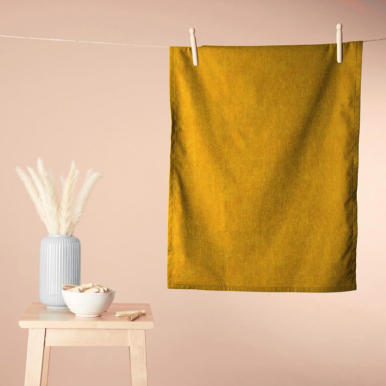 Tissu éponge Stretch Uni – jaune curry,  image number 8