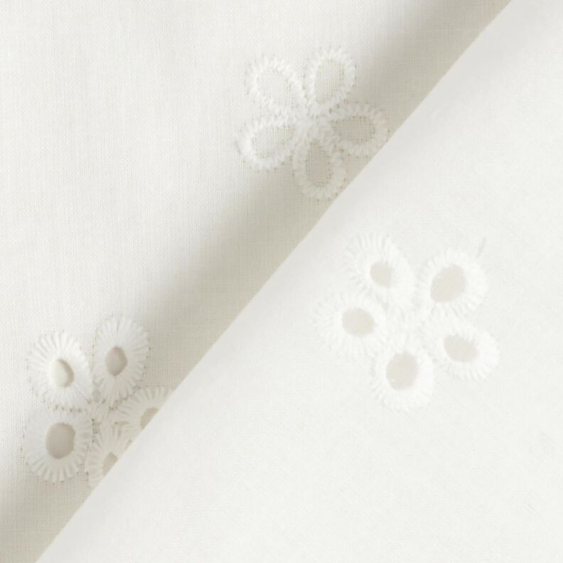 Dentelle brodée Fleurs aux bords festonnés – blanc,  image number 4