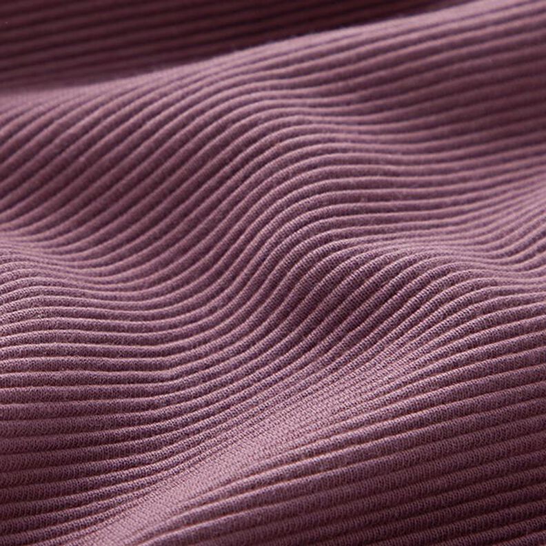 Jersey côtelé ottoman uni – aubergine,  image number 3