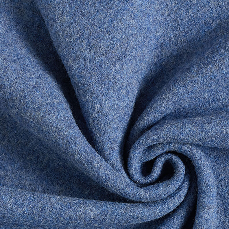 Loden de laine foulé Chiné – bleu jean,  image number 1