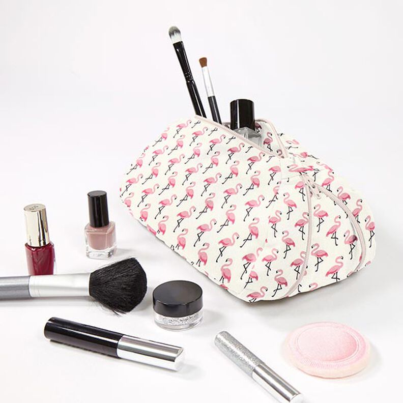 Coton enduit Flamant rose – écru,  image number 6