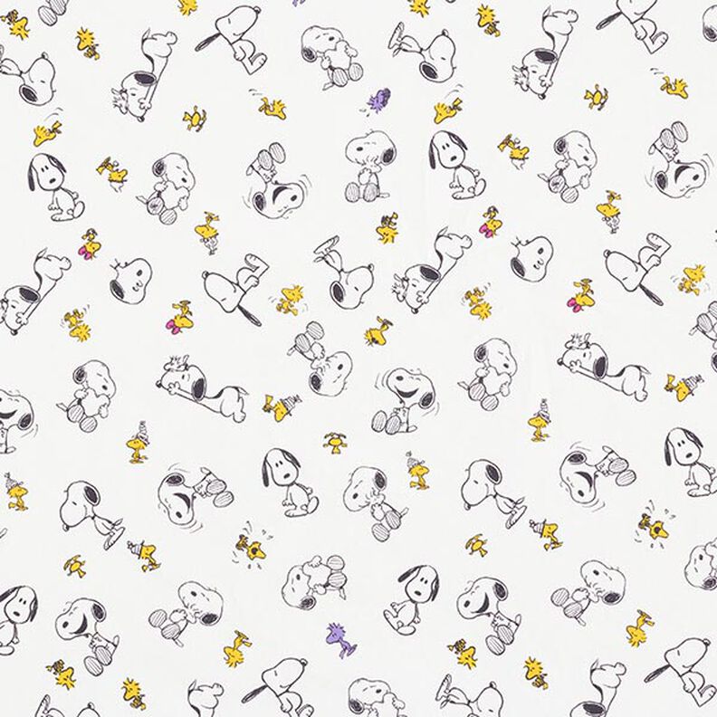 Popeline coton tissu sous licence Snoopy & Woodstock | Peanuts ™ – blanc,  image number 1